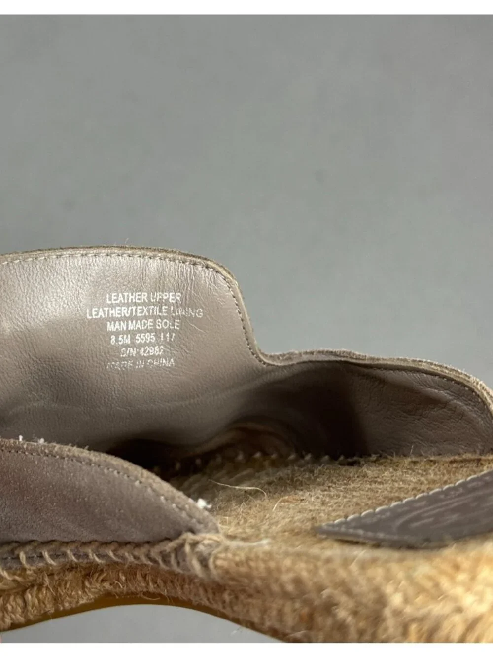 Tory Burch Suede Espadrille Mules Womens Size 8.5 M Taupe Slides Flat Slipper